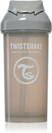 Twistshake Straw Cup Grey gourde avec paille