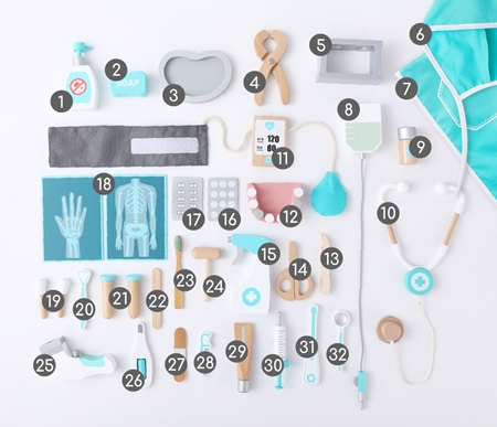 UMU Toys Deluxe doctor's set aktiveeriv mänguasi puidust
