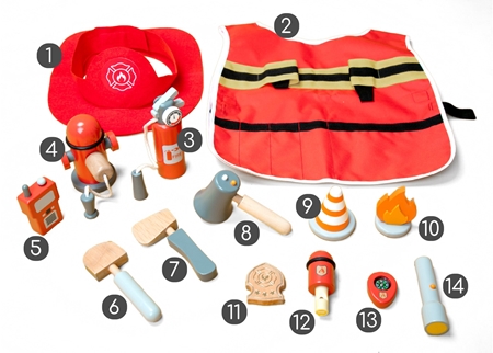 UMU Toys Firefighter set atividades para brincar de madeira