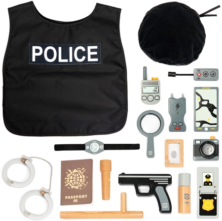 UMU Toys Police set aktiviteter leksak av trä