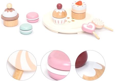 UMU Toys Dessert set atividades para brincar de madeira