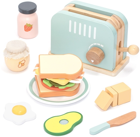 UMU Toys Toaster & Sandwich set atividades para brincar de madeira