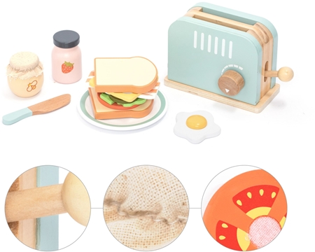 UMU Toys Toaster & Sandwich set atividades para brincar de madeira