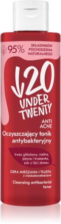 UNDER TWENTY - ANTI ACNE - MATTIFYING TONER - Mattifying antibacterial  tonic against blackheads - 200 ml