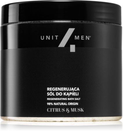 Unit4Men Bath Salt Citrus & Musk koupelová sůl s regeneračním účinkem