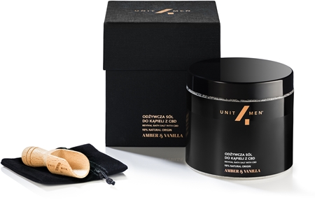 Unit4Men Bath Set Amber & Vanilla fürdősó kender olajjal