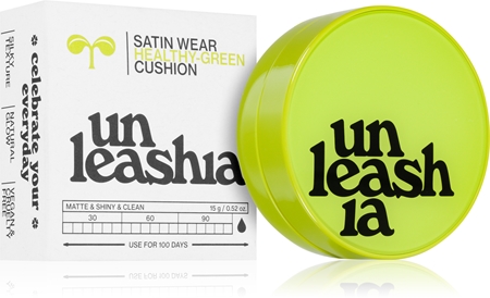 Unleashia Satin Wear Healthy Green Cushion dolgoobstojni tekoči puder v gobici SPF 30