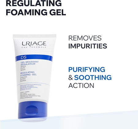 Uriage DS Gel Moussant Régulateur gel apaisant pour peaux sèches avec démangeaisons