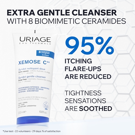 Uriage Xemose C8+ Syndet Gentle Cleanser syndet pour peaux sèches à atopiques