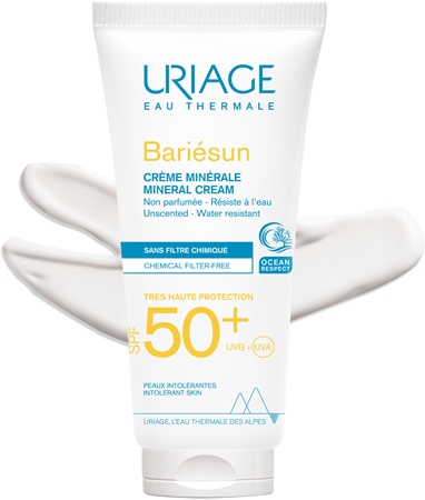 Uriage Bariésun Mineral Cream SPF 50+ crema de fata cu minerale pentru protectie SPF 50+