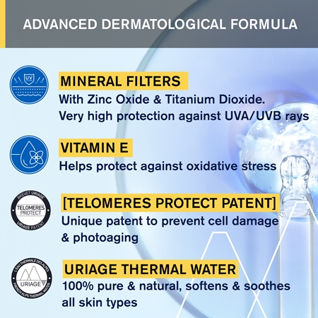 Uriage Bariésun Mineral Cream SPF 50+ crema de fata cu minerale pentru protectie SPF 50+