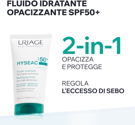Uriage Hyseac Mattifying Fluid SPF 50+ lozione idratante opacizzante SPF 50+