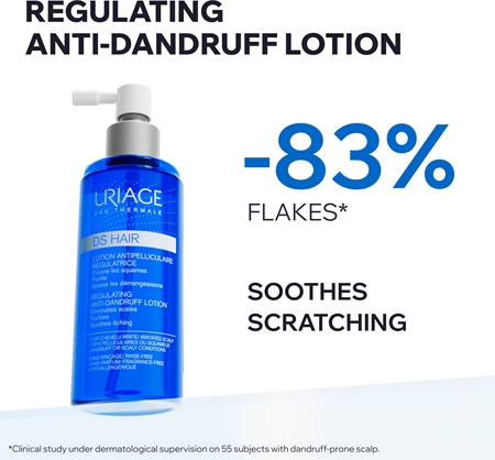 Uriage DS HAIR Lotion Antipelliculaire Régulatrice spray apaisant pour cuir chevelu sec avec démangeaisons