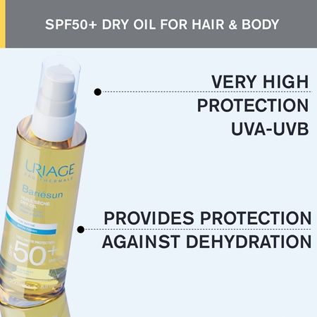 Uriage Bariésun Dry Oil SPF 50+ óleo seco solar SPF 50+