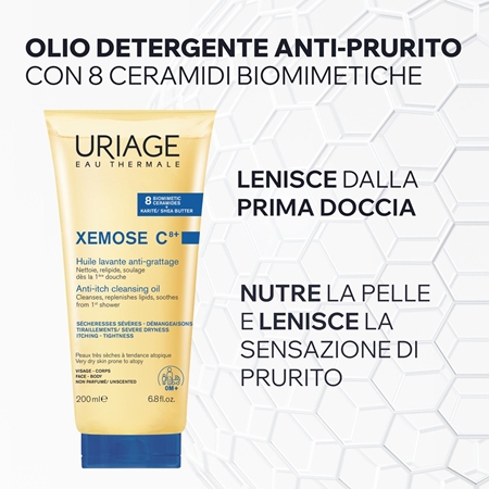 Uriage Xemose C8+ Anti-Itch Cleansing Oil olio detergente lenitivo per pelli secche ed eczematose