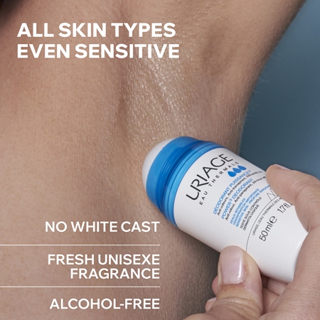 Uriage Hygiène Power3 Deodorant Roll-On Deodorant to treat white and yellow stains