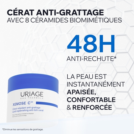 Uriage Xemose C8+ Lipid-Replenishing Anti-Itch Cerat pommade apaisante relipidante pour peaux très sèches et atopiques