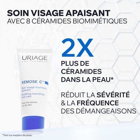 Uriage Xemose C8+ Soothing Nourishing Face Care crème apaisante nourrissante pour peaux sèches à atopiques