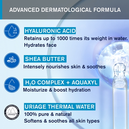 Uriage Eau Thermale Crème d´eau Riche crème nourrissante et hydratante pour peaux sèches à très sèches