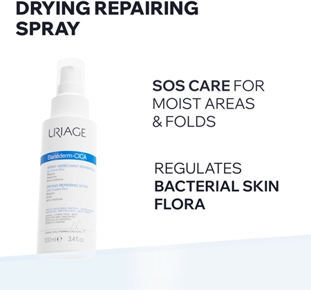 Uriage Bariéderm Cica Drying Repairing Spray vysušujúci reparatívny sprej s obsahom medi a zinku