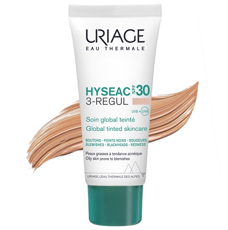 Uriage Hyseac 3-Regul komplexná tónovacia starostlivosť proti nedokonalostiam pleti SPF 30