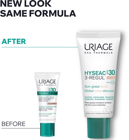 Uriage Hyseac 3-Regul komplexná tónovacia starostlivosť proti nedokonalostiam pleti SPF 30