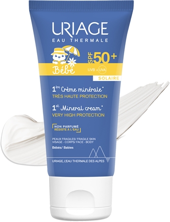 Uriage Bébé 1st Mineral Cream SPF 50+ minerální krém na opalování SPF 50+