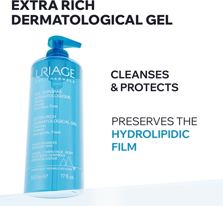Uriage Hygiène Extra-Rich Dermatological Gel gel de limpeza para rosto e corpo