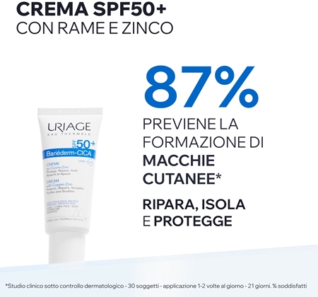 Uriage Bariéderm Cica-Cream with Copper-Zinc SPF 50+ crema riparatrice con miele e zinco SPF 50+