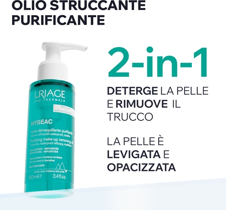 Uriage Hyseac Purifying Make-up Removing Oil olio detergente per pelli grasse con tendenza all'acne