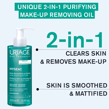 Uriage Hyséac Purifying Make-up Removing Oil čisticí olej pro mastnou pleť se sklonem k akné
