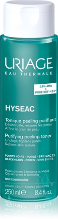 Uriage Hyséac Tonique Peeling Purifiant lotion tonique purifiante pour éliminer les excès de sébum et pores avec AHA Acids