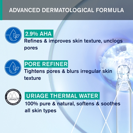 Uriage Hyséac Tonique Peeling Purifiant lotion tonique purifiante pour éliminer les excès de sébum et pores avec AHA Acids