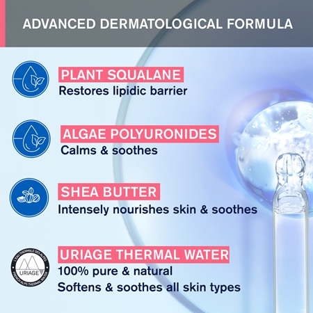 Uriage Toléderm Control Rich Soothing Care Närande mjukgörande kräm För känslig och intolerant hud