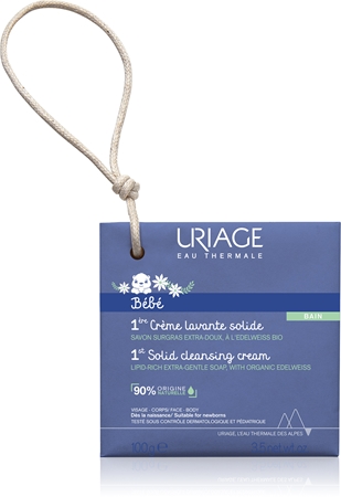 Uriage Bébé 1st Solid Cleansing Cream krémové mýdlo pro jemnou a hladkou pokožku