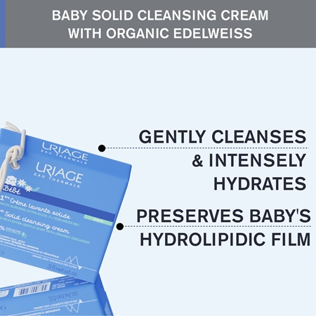Uriage Bébé 1st Solid Cleansing Cream krémové mýdlo pro jemnou a hladkou pokožku