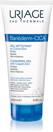Uriage Bariéderm Cica Cleansing Gel with Copper-Zinc gel nettoyant apaisant pour les peaux crevassées