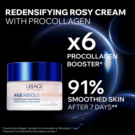 Uriage Age Absolu Redensifying Rosy Cream Anti-Wrinkle Brightening and Lifting Cream with hyaluronic acid