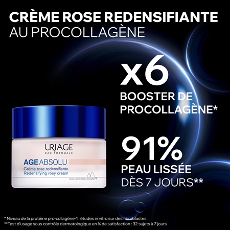 Uriage Age Absolu Créme Rose Redensifiante crème illuminatrice anti-rides effet lifting à l'acide hyaluronique