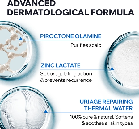 Uriage DS HAIR Shampooing Traitant Antipelliculaire shampoing antipelliculaire pour cuir chevelu irrité