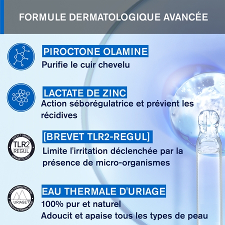 Uriage DS HAIR Shampooing Traitant Antipelliculaire shampoing antipelliculaire pour cuir chevelu irrité