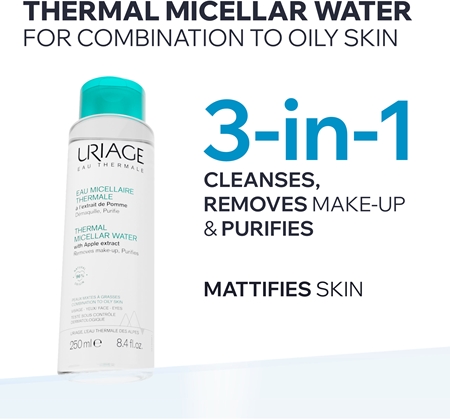 Uriage Hygiène Thermal Micellar Water - Combination to Oily Skin μικυλλιακό καθαριστικό νερό για μικτό έως λιπαρό δέρμα