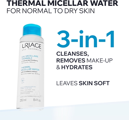 Uriage Hygiène Thermal Micellar Water - Normal to Dry Skin Micellar Cleansing Water for normal to dry skin