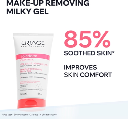Uriage Toléderm Control Make-up Removing Milky Gel gel démaquillant et nettoyant