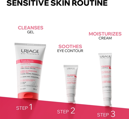 Uriage Toléderm Control Make-up Removing Milky Gel gel démaquillant et nettoyant