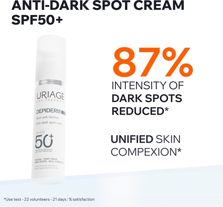 Uriage Dépiderm Anti-dark Spot Daytime Care Protective Moisturiser against Liver Spots SPF 50+