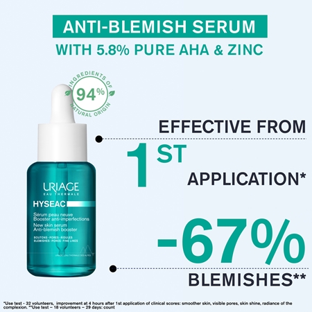 Uriage Hyséac New Skin Serum Anti-Blemish Booster ορός για λιπαρή και προβληματική επιδερμίδα