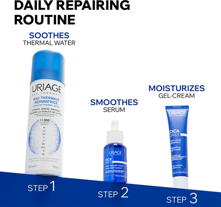 Uriage Cica Daily Repairing Gel-Cream Regenererende og fugtgivende gel Til den svage hud