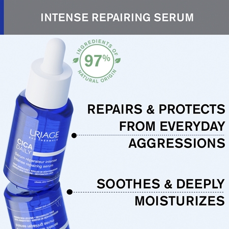 Uriage Cica Daily Intense Repairing Serum відновлююча сироватка для ослабленої шкіри