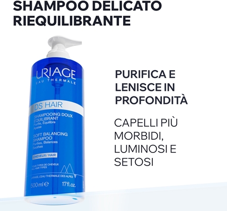 Uriage DS HAIR Soft Balancing Shampoo shampoo detergente per cuoi capelluti sensibili